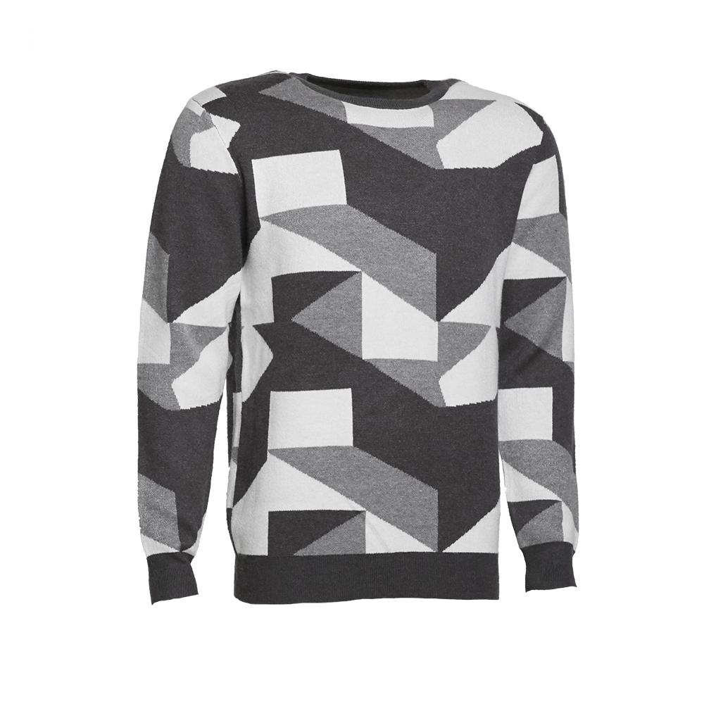 CREW NECK KNITTED SWEATER WITH PATTERN