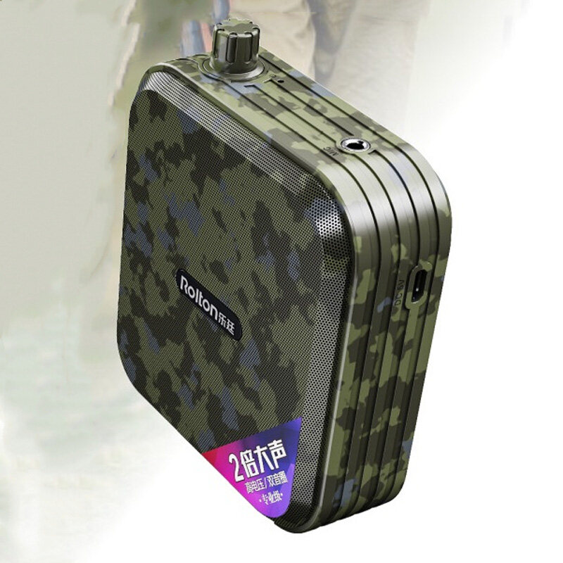 Rolton K600 Little Bee Amplifier Teaching Amplifier Outdoor Promotion High Power Megaphone Speaker Bluetooth 5.0 Portable Bluetooth Loud SpeakerVoice Micro phone for Teacher Presenter Tour Guide Promo