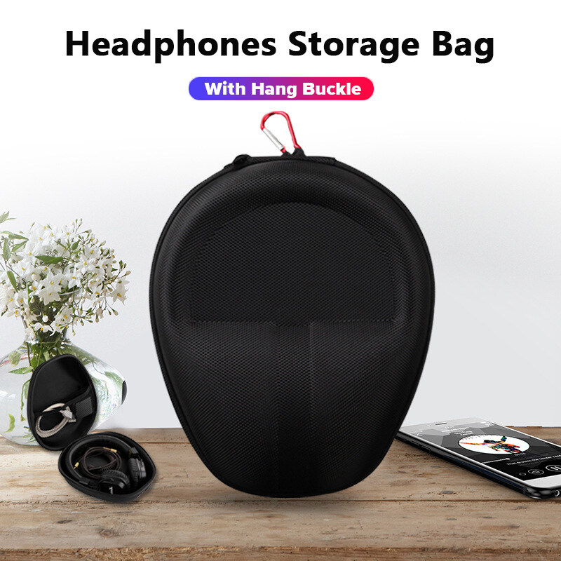 Headphone Storage Bag Portable Hard Shell Headphone Case for Picun B8/B9/B26 and More, Travel Carrying Bags with Hang Buckle for Over Ear Headphones