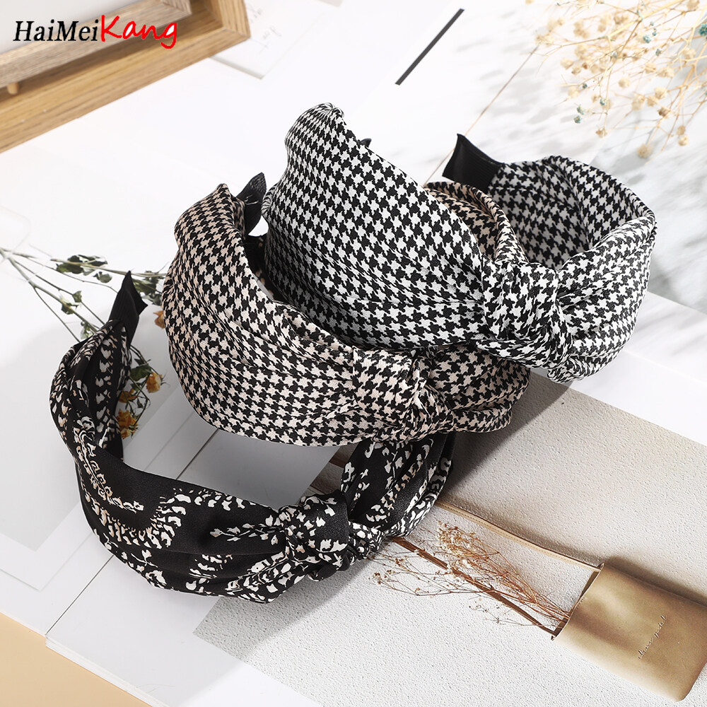 1Pc Korean Fashion Headband Fabric Knotted Wide Side Hair Band Hair Accessories